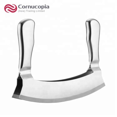 Amazon Hot Sale Premium 9 Inch Double Blade Mezzaluna Chopper